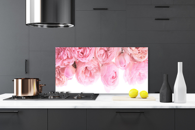 Panel Szklany do Kuchni Aksamitne Róże w Ogrodzie
