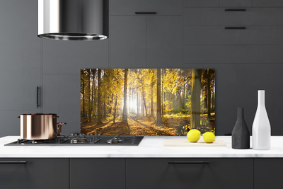 Panel Szklany do Kuchni Głęboka Zieleń Leśnych Liści