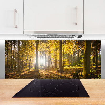 Panel Szklany do Kuchni Głęboka Zieleń Leśnych Liści