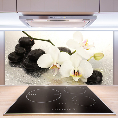 Szkło Ozdobne do Kuchni Egzotyczny Biały Storczyk