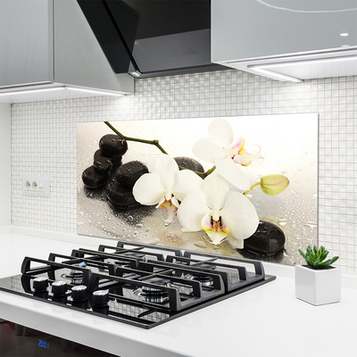 Szkło Ozdobne do Kuchni Egzotyczny Biały Storczyk