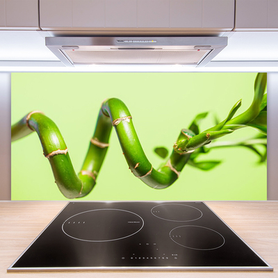Szkło do Kuchni na Ścianę Świeże Pędy Zielonego Bambusa