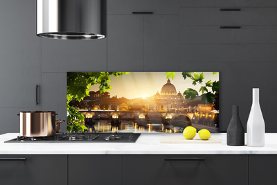 Szkło do Kuchni na Ścianę Nowoczesny Most nad Rzeką