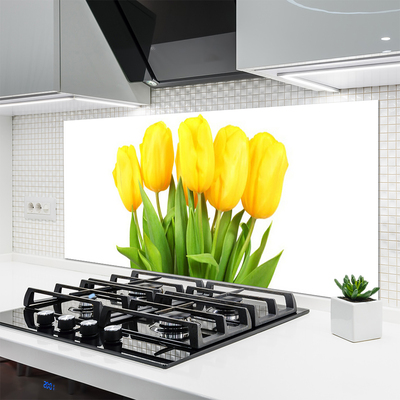 Panel Szklany do Kuchni Tulipany w Porannym Słońcu