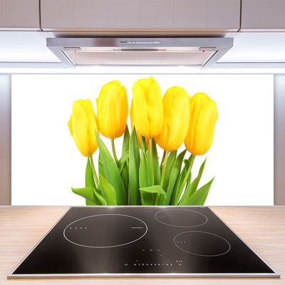 Panel Szklany do Kuchni Tulipany w Porannym Słońcu