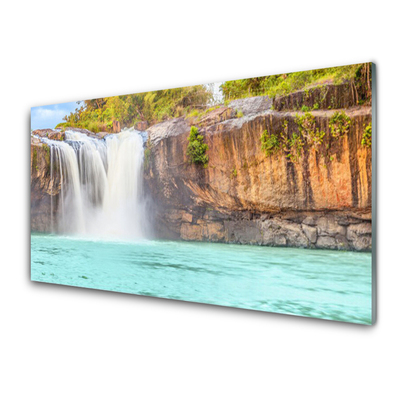 Panel Szklany Wodospad Jezioro Krajobraz