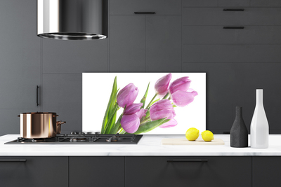 Szkło nad Blatem Pastelowe Tulipany w Ogrodzie