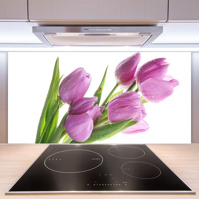 Szkło nad Blatem Pastelowe Tulipany w Ogrodzie