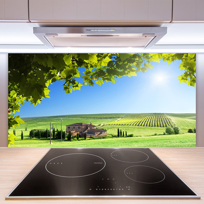 Panel Szklany Jesienne Pole pełne Liści