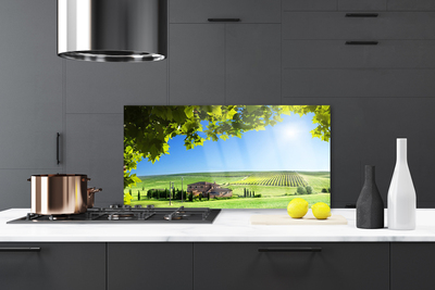 Panel Szklany Jesienne Pole pełne Liści