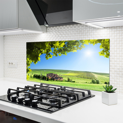 Panel Szklany Jesienne Pole pełne Liści