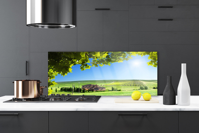 Panel Szklany Jesienne Pole pełne Liści