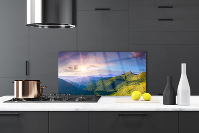 Dekor Szklany do Kuchni Słoneczna Polana Pod Szczytami