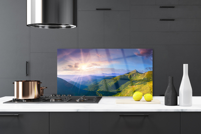 Dekor Szklany do Kuchni Słoneczna Polana Pod Szczytami