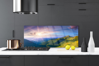 Dekor Szklany do Kuchni Słoneczna Polana Pod Szczytami