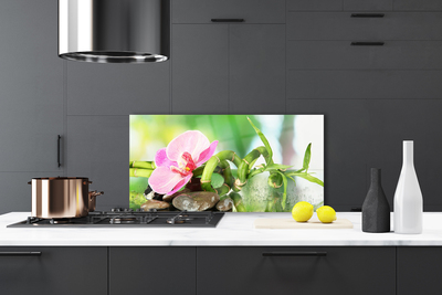 Dekor Szklany do Kuchni Świeże Pędy Zielonego Bambusa