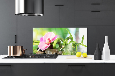 Dekor Szklany do Kuchni Świeże Pędy Zielonego Bambusa