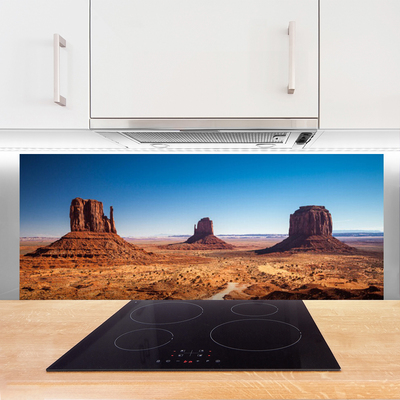 Szkło Dekoracyjne do Kuchni Skaliste Góry Na Pustyni