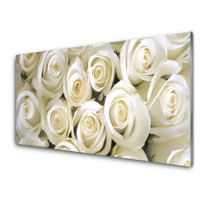 Panel Szklany Róże Kwiaty Roślina