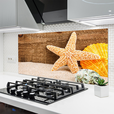 Szkło Dekoracyjne do Kuchni Skarby Morza Na Piasku