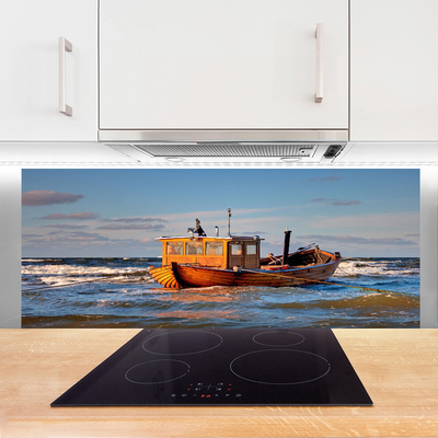 Panel Szklany Samotna Łódź Na Horyzoncie