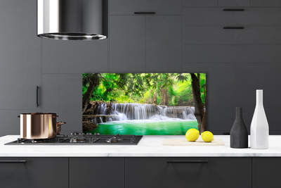 Panel Szklany Ukryty Wodospad W Gęstwinie