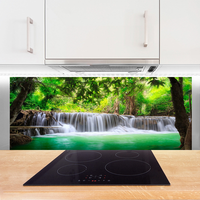 Panel Szklany Ukryty Wodospad W Gęstwinie