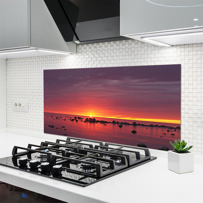 Dekor Szklany do Kuchni Blask Słońca Na Falach