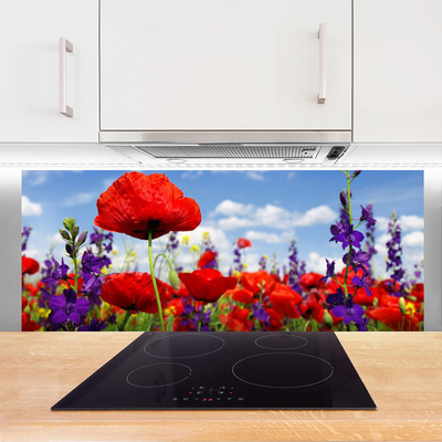 Dekor Szklany do Kuchni Wyrafinowany Bukiet Ścienny