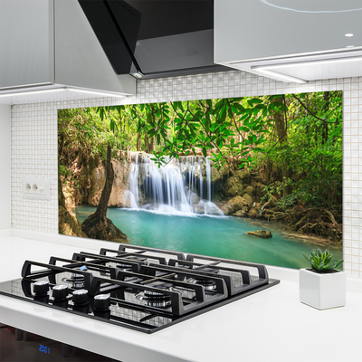 Panel Szklany Kaskada Nad Leśnym Jeziorem