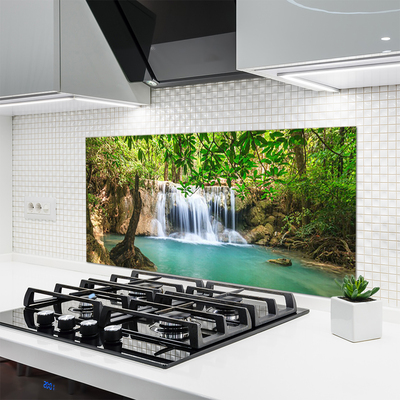 Panel Szklany Kaskada Nad Leśnym Jeziorem