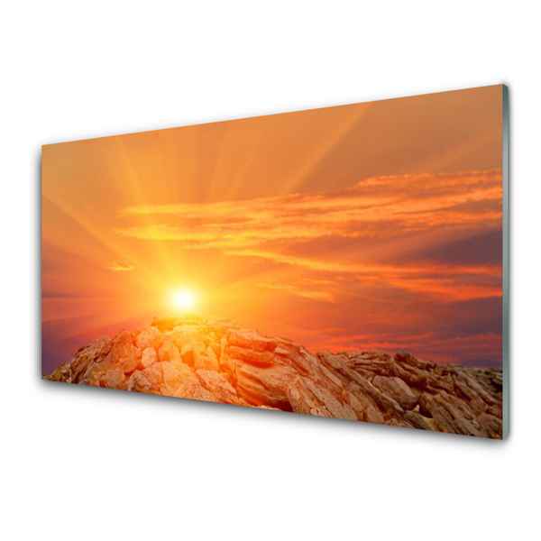 Panel Szklany Słońce Niebo Góra Krajobraz