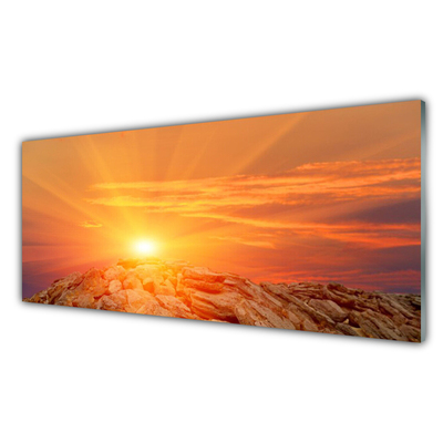 Panel Szklany Słońce Niebo Góra Krajobraz