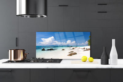 Panel Szklany do Kuchni Piaszczysta Zatoka Marzeń