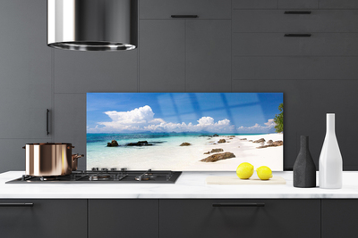 Panel Szklany do Kuchni Piaszczysta Zatoka Marzeń