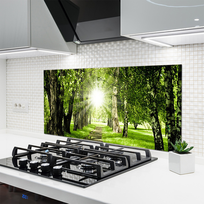 Panel nad blat kuchenny Rozświetlona Ścieżka Leśna