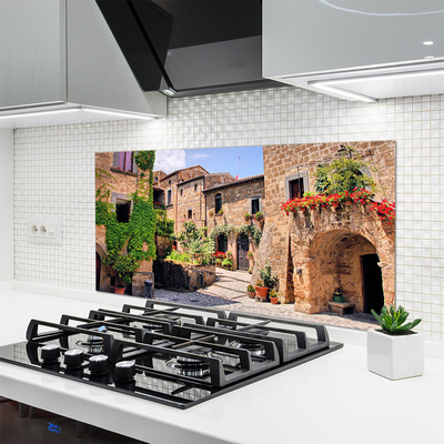 Panel Szklany Malownicza Uliczka W Kwiatach