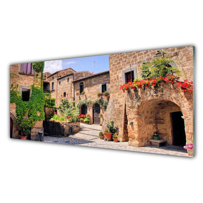 Panel Szklany Malownicza Uliczka W Kwiatach