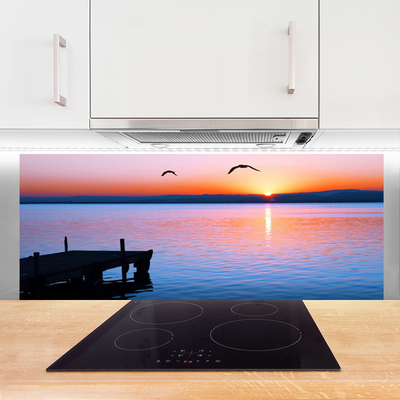 Panel Szklany Morze Molo Słońce Krajobraz
