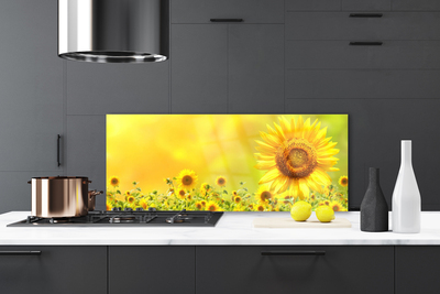 Szkło do Kuchni na Ścianę Słonecznik Pod Letnim Niebem