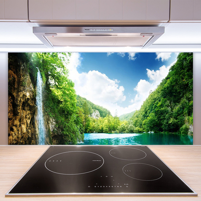 Szkło do Kuchni na Ścianę Harmonijny Krajobraz Alpejski