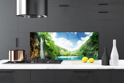 Szkło do Kuchni na Ścianę Harmonijny Krajobraz Alpejski