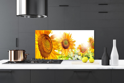 Szkło do Kuchni na Ścianę Radosne Pole Słoneczników