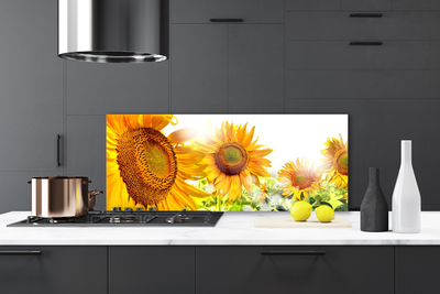 Szkło do Kuchni na Ścianę Radosne Pole Słoneczników