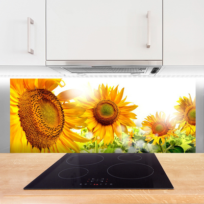 Szkło do Kuchni na Ścianę Radosne Pole Słoneczników