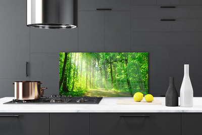 Szkło do Kuchni na Ścianę Ścieżka W Głębi Lasu