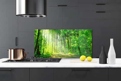 Szkło do Kuchni na Ścianę Ścieżka W Głębi Lasu