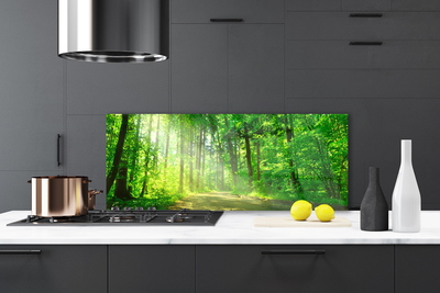 Szkło do Kuchni na Ścianę Ścieżka W Głębi Lasu