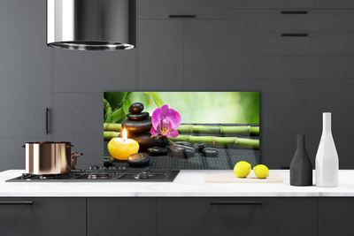 Szkło Dekoracyjne do Kuchni Chwila Wyciszenia: Bambus I Kwiat