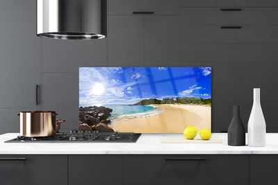 Szkło nad Blatem Słoneczny Dzień Na Plaży